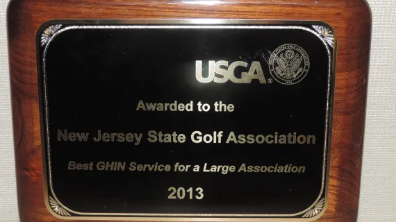 NJSGA Receives USGA Ghin Award For Best Service